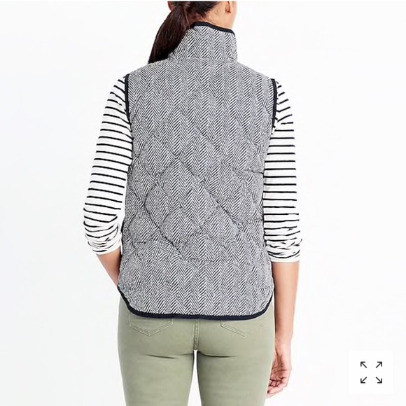 J. Crew Herringbone Printed Quilted Puffer Vest - Picture 3 of 4